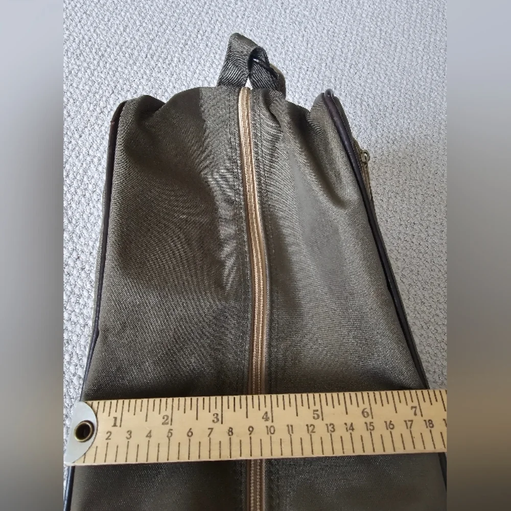 Vintage Samsonite Canvas Shoulder Bag Travel Beige Green 70s